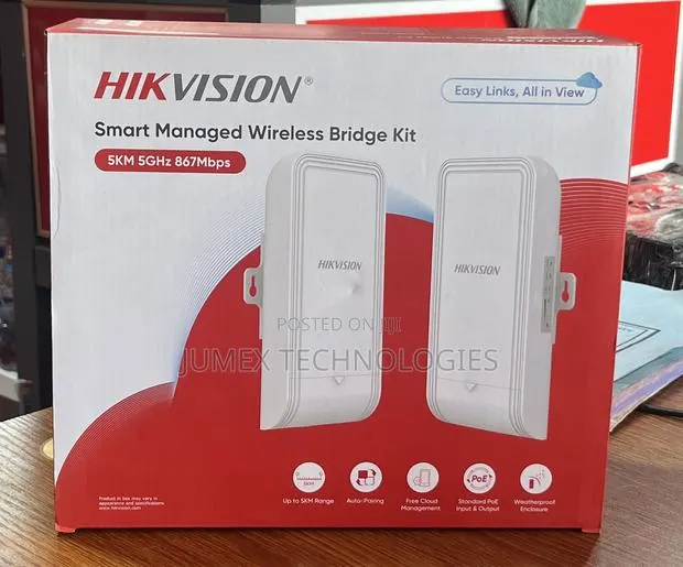 HIKVISION DS-3WF02-5AC/D 5KM Smart Managed Wireless Bridge Kit 5GHz · Photo 1