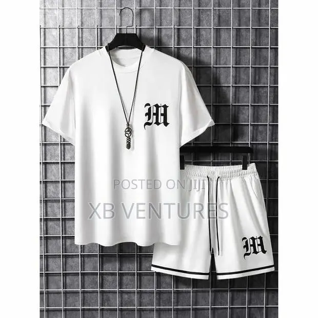 2-in-1 Short Sleeved T-Shirt and Shorts Set - Brown Apricot / White · Photo 1