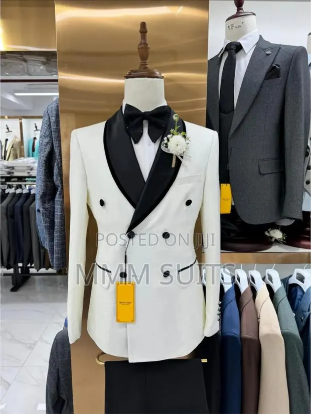 Men’S 2-Piece Turkish Slim Fit Suit for Weddings and Events Off-White · Photo 1