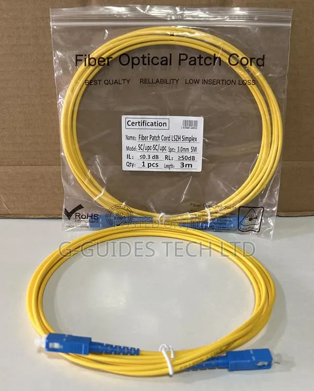 3m Sc Fiber Patch Cord Single-Mode Simplex Cable · Photo 1