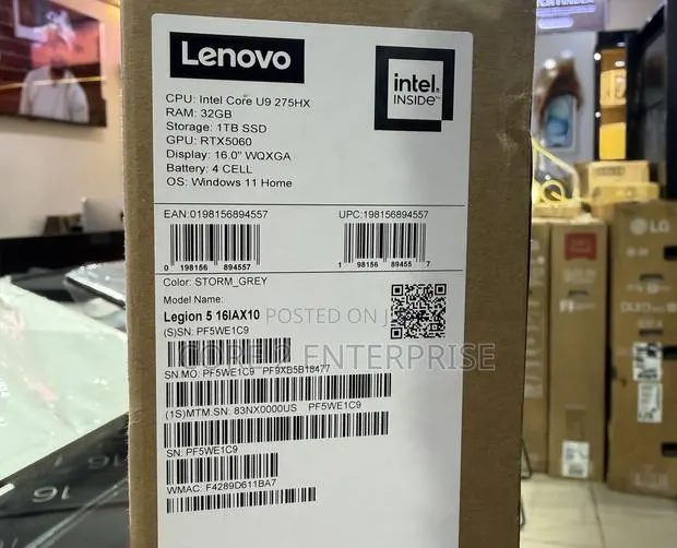 New Laptop Lenovo Legion 5 32GB Intel Core Ultra 9 SSD 1T · Photo 1