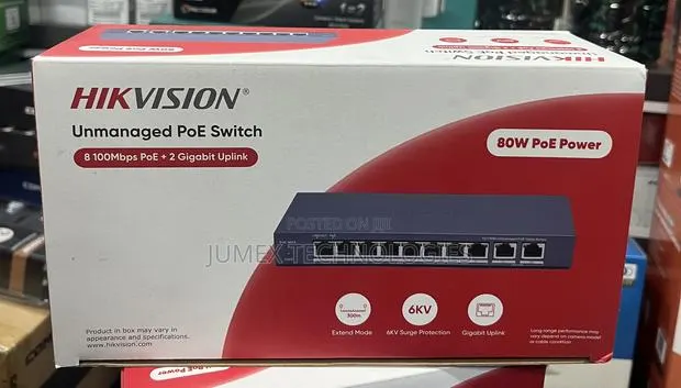 HIKVISION 8Port Unmanaged PoE + 2 Gigabit Uplink DS-3E0310P-E/M · Photo 1
