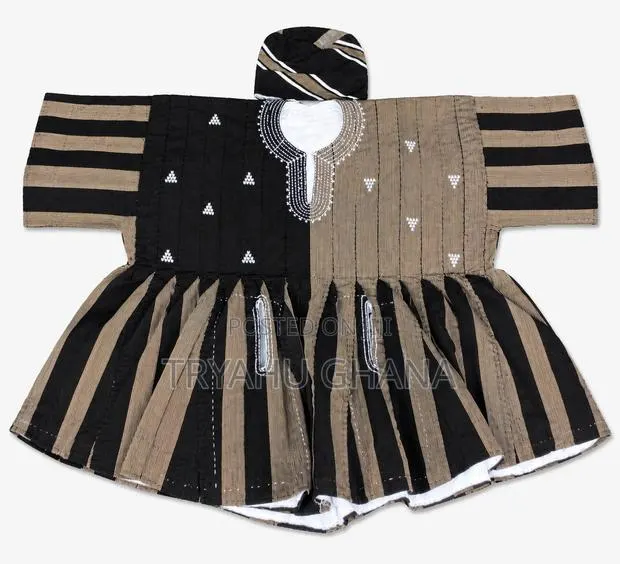 Look Powerful in This Men's Classy Brown and Black Traditional Smock · Photo 1