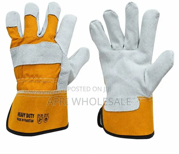 12pcs Dozen Heavy Duty Leather Cotton Safety Hand Gloves · Photo 1