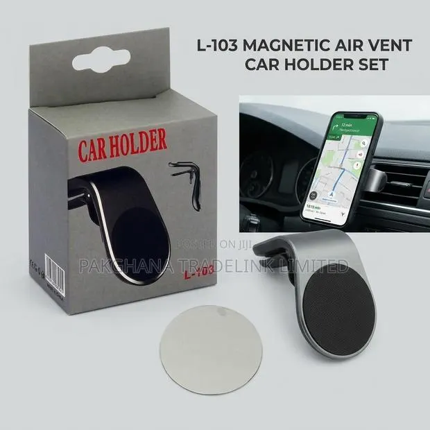 L-103 Magnetic Air Vent Car Phone Mount (Silver) · Photo 1