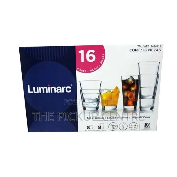 Luminarc Tempered Glass Drinkware 16 Piece Set · Photo 1
