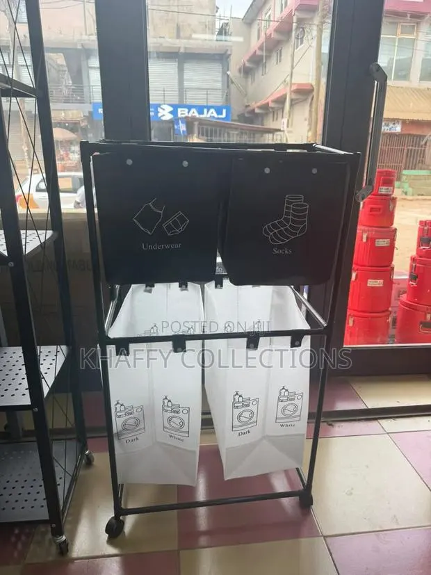 4-in-1 Laundry Sorter Hamper With Wheels( Basket) · Photo 1