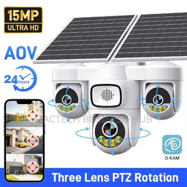 Solar Powered 4g/WiFi PTZ Security Camera With Dual Solar Panels · Photo 1