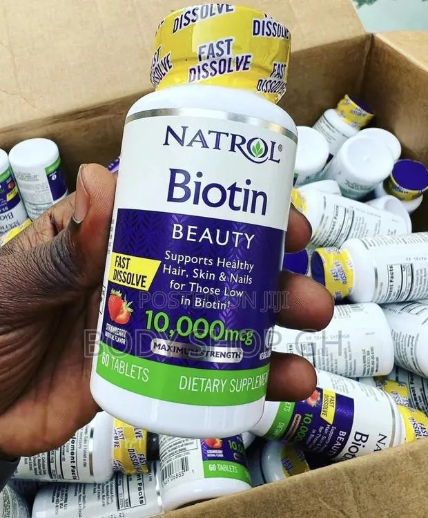 Natrol Biotin for Hair Beard Growth - 10,000 Mcg (60 Tabs) · Photo 1