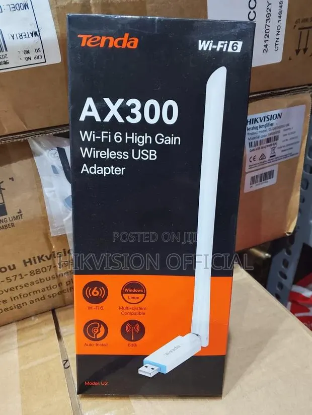 U2 Ax300 Wi-Fi 6 High Gain Wireless Usb Adapter-Tenda · Photo 1