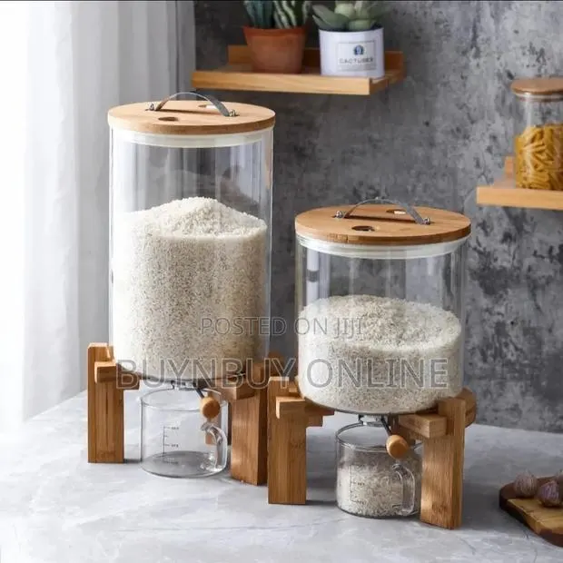 Glass Dry Food Storage Container Dispenser · Photo 1