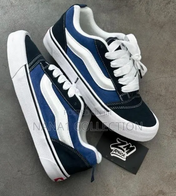 Vans Knu Skool Sneakers in Navy and White Colorway · Photo 1