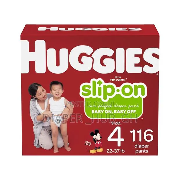 Huggies Little Movers Slip-on Diaper Pants, Size 4, 116 Count. · Photo 1