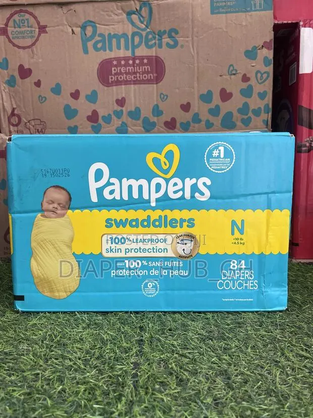 Pampers Swaddlers Diapers, Size 0 (Up to 10 Lbs), 84 Count, · Photo 1