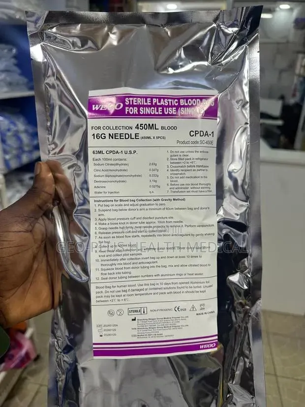 Sterile Plastic Blood Bag (Single) · Photo 1