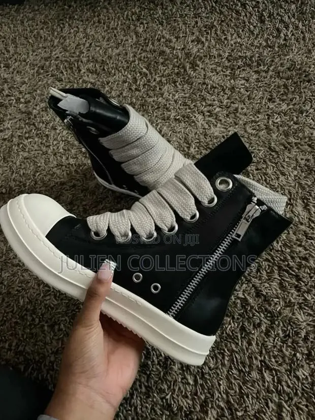 Rick Owens Black Leather Long and Cream · Photo 1