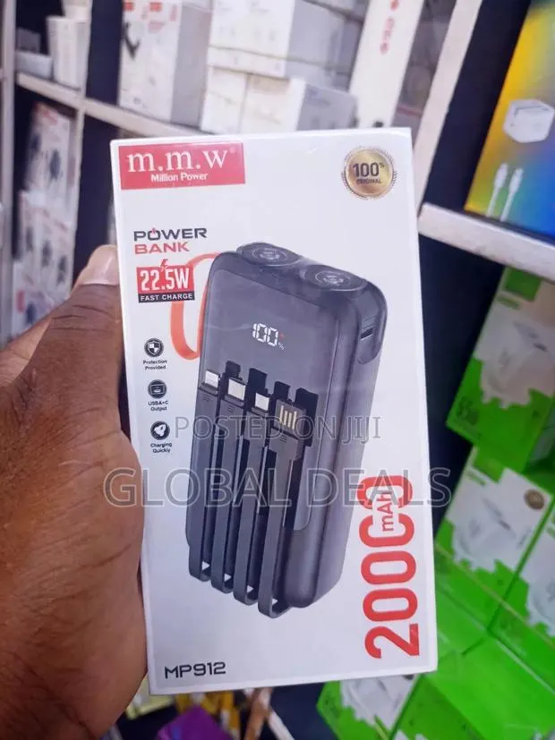 m.m.w 20000mAh Power Bank - 22.5W Fast Charge With 4 Built-in Cables · Photo 1