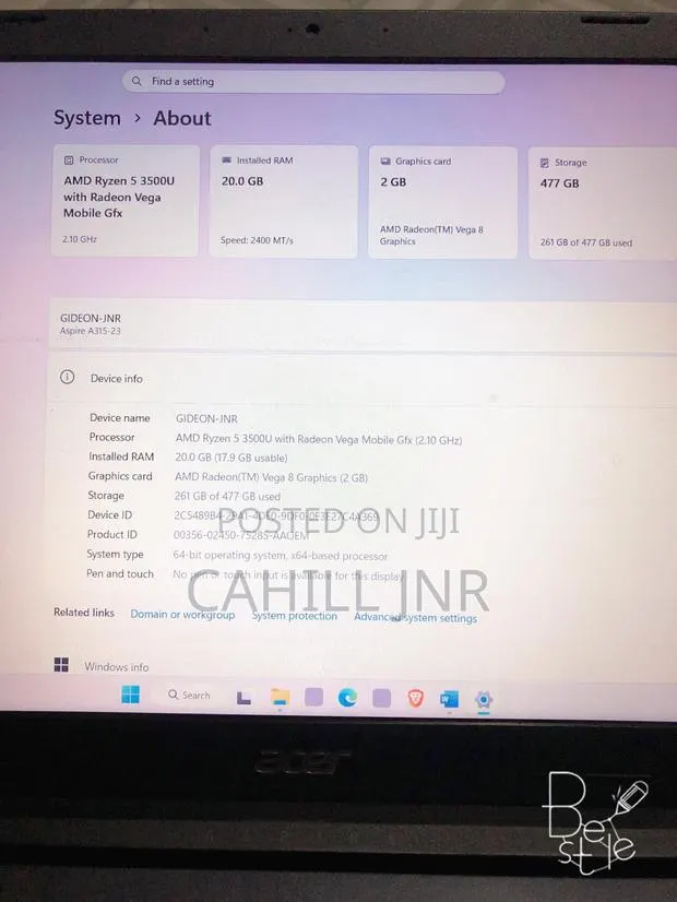 Laptop Acer Aspire 3 8GB AMD Ryzen 5 SSD 512GB · Photo 1