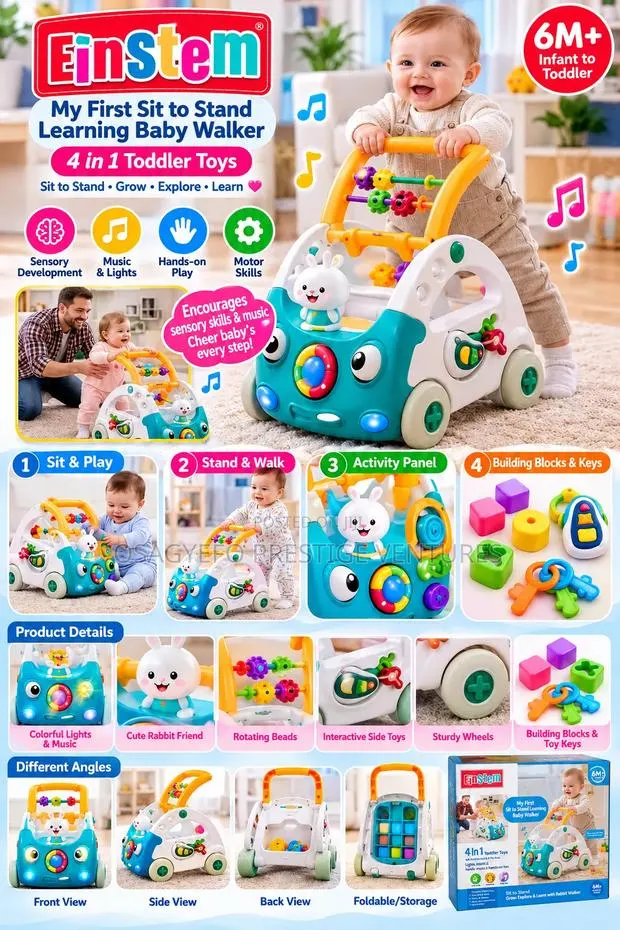 EinStem 4-in-1 Rabbit Baby Walker · Photo 1