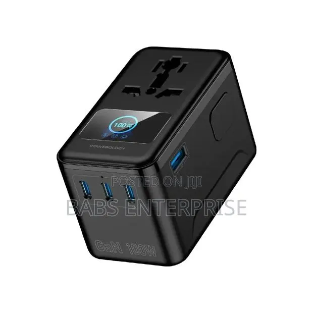 Powerology VoltVoya Travel Adapter With PD 100W TFT Display Type-C X4 · Photo 1