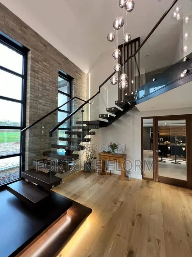 Futuristic Wooden Stairs. · Photo 1