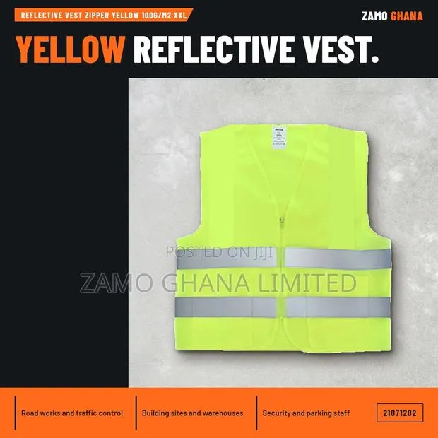 Reflective Vest Zipper Yellow 100g/M2 XXL - 21071202 · Photo 1
