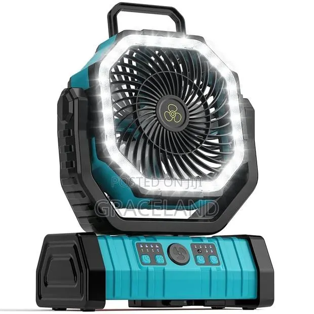 20000mah Battery Powered Fan Rechargeable With Led Lantern Power Ports · Photo 1