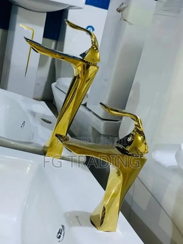 Gold Taps - Long Basin Taps - Sink Tap - Pedicure Tap · Photo 1