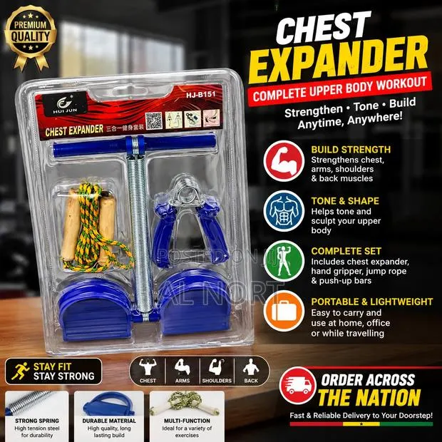 Chest Expander Exercise Set – Multi-Function Home Workout Fitness Ki · Photo 1