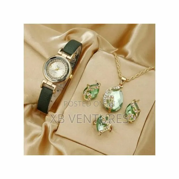 4 IN 1 Women's Watch + Necklace + Ring + Earrings Set · Photo 1