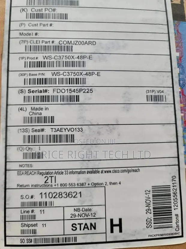 Brand New Cisco Ws-C3750x-48p-E Layer 3 Switch · Photo 1