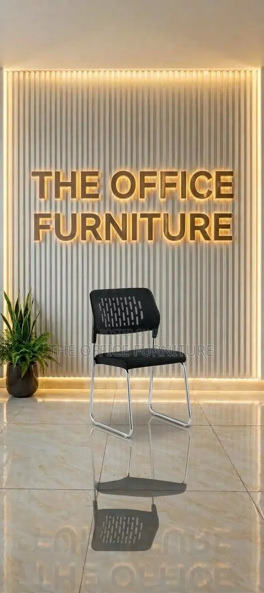 Black Mesh Visitor Chair With Chrome Sled Base · Photo 1