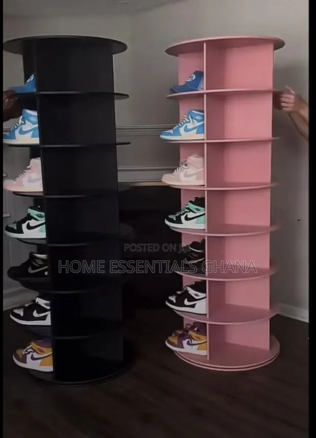 Pink Black 360° Rotational Shoe Rack · Photo 1