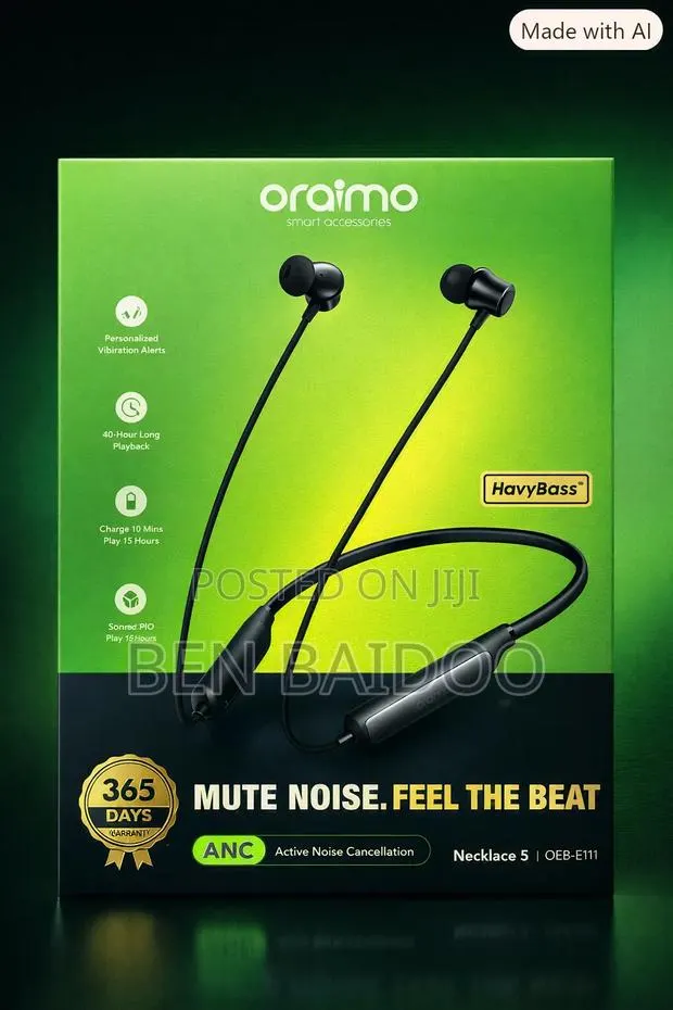 Oraimo Necklace 5 (15 Hours Play) · Photo 1