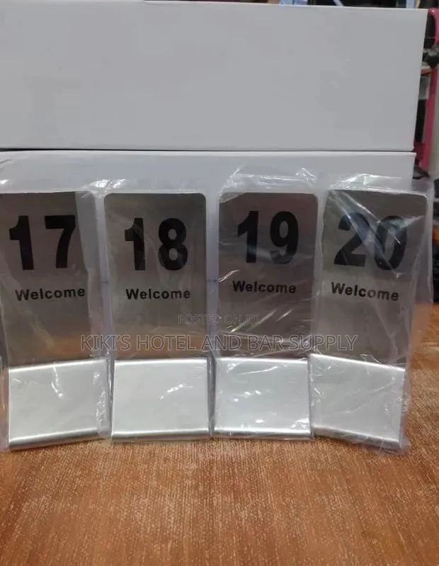 Double Sides Stainless Steel Table Numbers · Photo 1