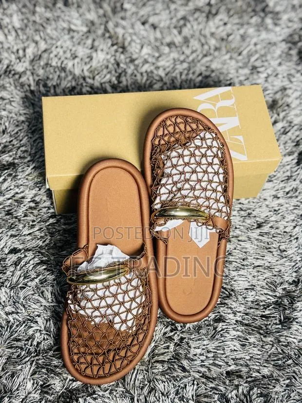Zara Brown Slippers _ Quality Ladies Slippers · Photo 1