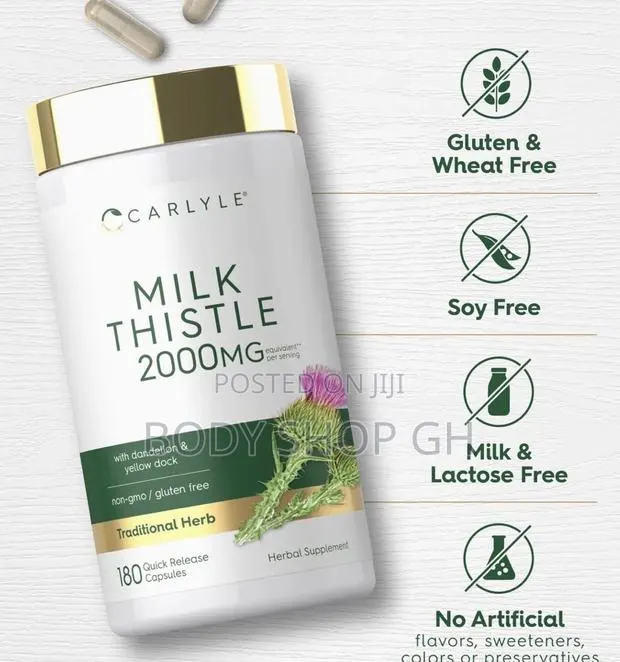Liver Health - Milk Thistle | 180 Caps| With Dandelion + Yellow Dock | · Photo 1