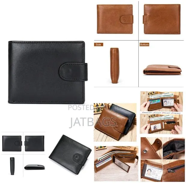 Black and Brown Men Pocket Leather Wallet (Free Delivery) · Photo 1