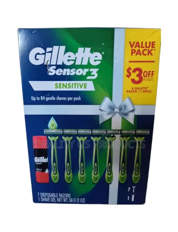 Gillette Sensor3 Sensitive Disposable Razors With Shave Gel · Photo 1