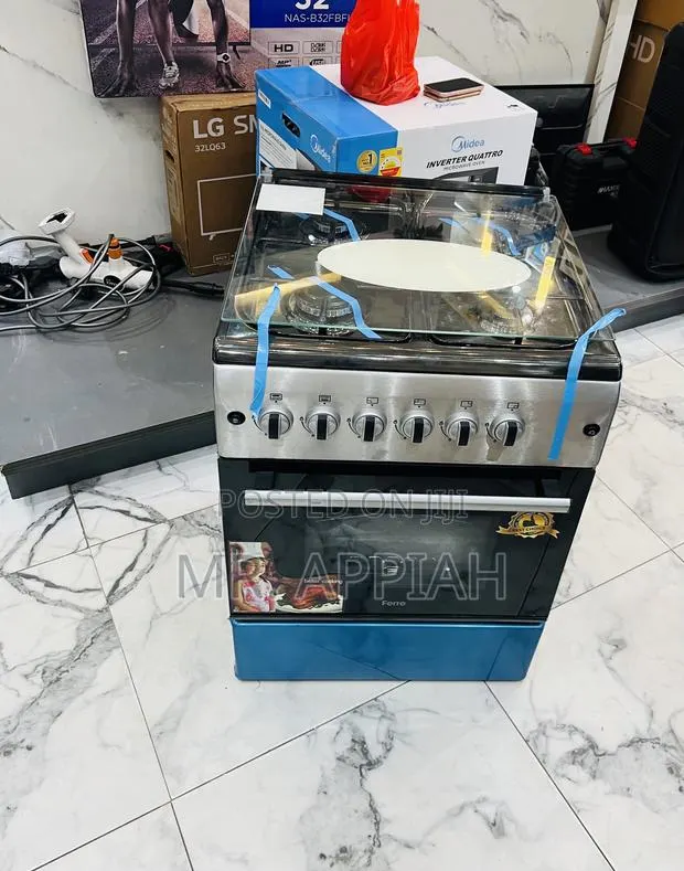 Super Durable Ferre 60x60cm Glass Lid 4 Gas Cooker(Stainless Steel). · Photo 1