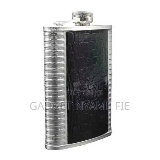 Leather Coated Stainless Steel Hip Flask-8oz · Photo 1
