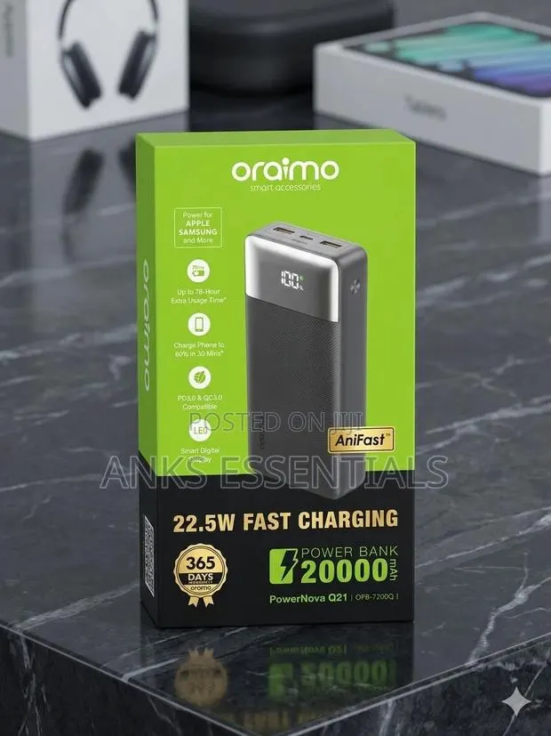 Oraimo 20000mah Super Fast Charger 22.5w – Portable Power Bank · Photo 1