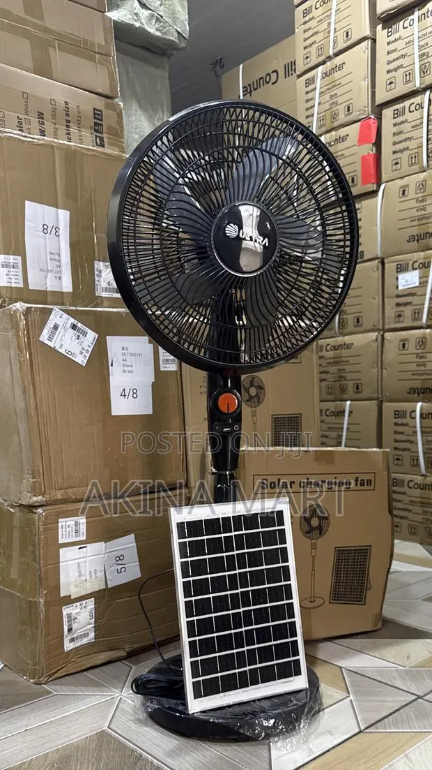 Solar Fan Solar Standing Fan With Led Light · Photo 1