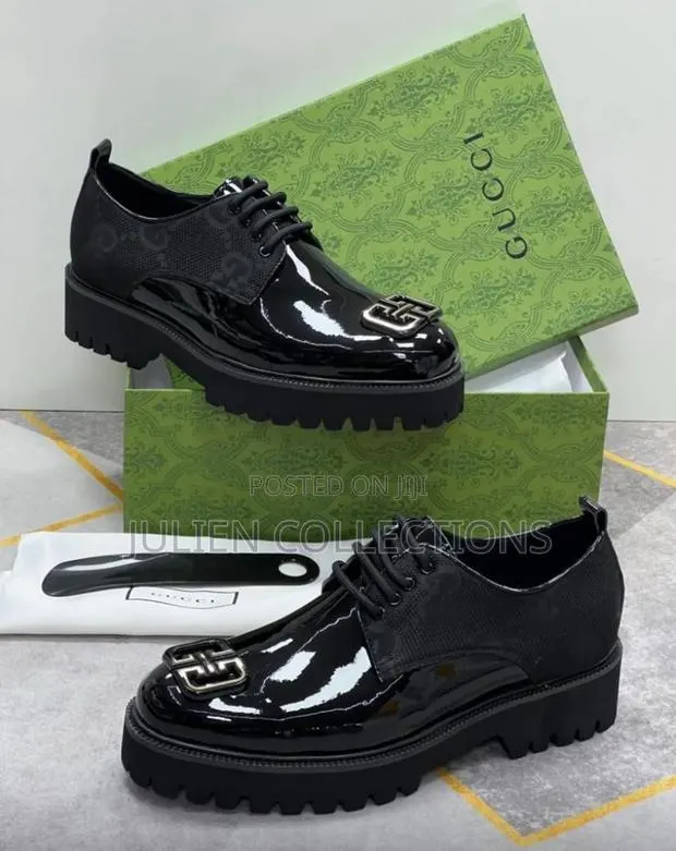 Original Gucci Leather Mirror Shoe Black · Photo 1