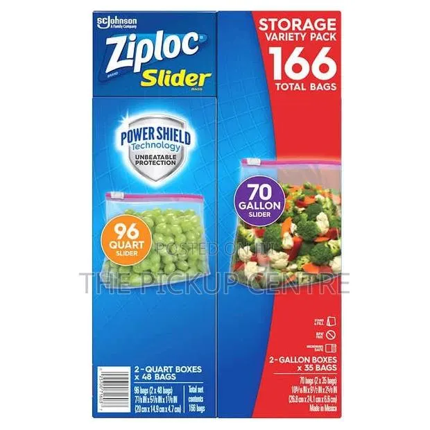 Ziploc Slider Storage Bag, Variety Pack, 166-Count Β· Photo 1