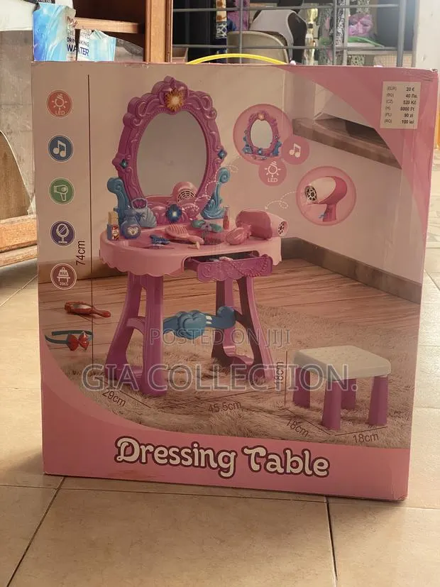 Kids Dressing Table Set With Mirror, Light & Music - Brand New · Photo 1