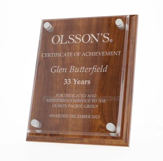 Wooden With Acrylic Award Plaque (Engraving Only) · Photo 1