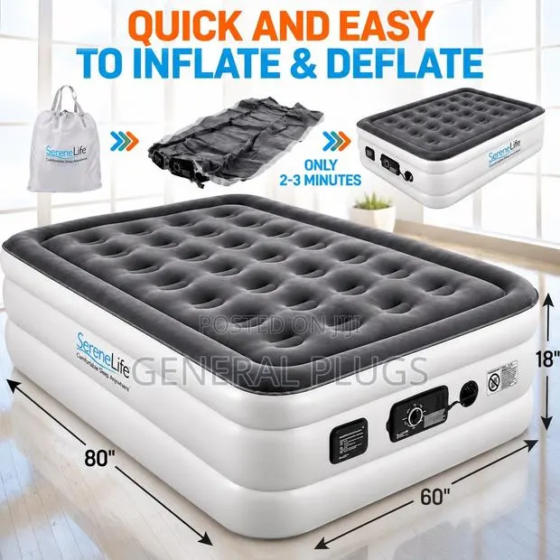 Plush Original Tough Inflatable Air Mattress With Automatic Pump · Photo 1