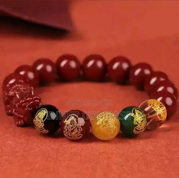 Fengshui Pixiu Charms Cinnabar Bracelet Lucky Cinnabar Chain · Photo 1