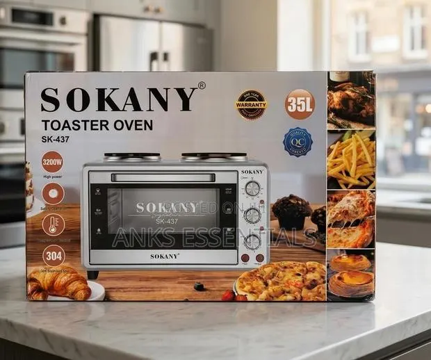 Sokany SK-437 35L Multifunction Oven With Double Burner · Photo 1